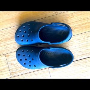 Kid Crocs- navy blue classic clog size 12/13. Great condition! Lots of wear left